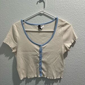 H&M button front crop top